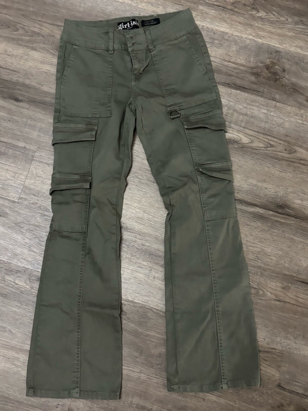 Stitch Fix Olive Green Cargo Flare Jeans - Women's
